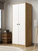 Kuzey Life Rami 2 Kapaklı 5 Raflı Askılı Gardırop 52cm Derinlik - 4