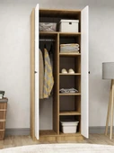 Kuzey Life Rami 2 Kapaklı 5 Raflı Askılı Gardırop 52cm Derinlik - 3