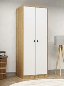 Kuzey Life Rami 2 Kapaklı 5 Raflı Askılı Gardırop 52cm Derinlik - 1