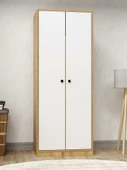 Kuzey Life Rami 2 Kapaklı 5 Raflı Askılı Gardırop 52cm Derinlik - 2