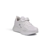 Unisex Çocuk Beyaz Cırtlı Bağcıklı Sneaker Günlük Rahat Spor Ayakkabı - 3