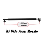 Lüks Metal Kulp Melis (224 mm - 22.4 cm) Siyah Mobilya Mutfak Çekmece Dolap Dolabı Kulbu Kulpları thumbnail 3