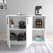 Tanmob MTD0501 Ada Mutfak 120 cm Kapaklı Raflı Beyaz - 4