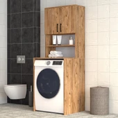 2 Kapaklı Raflı Çamaşır Makinesi Dolabı Çam - BDL0602 - 1