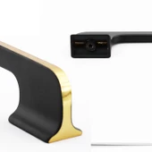 Afyon (160 mm - 16 cm) Siyah Gold Metal Mobilya Mutfak Çekmece Dolap Dolabı Kulbu Kulpu Kulpları thumbnail 3