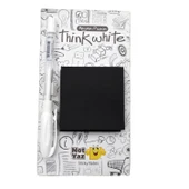NotYaz Think White Beyaz Jel Kalemli Yapışkanlı Not Kağıdı Siyah (TW-7264) thumbnail 1