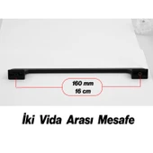 Afyon (160 mm - 16 cm) Siyah Gold Metal Mobilya Mutfak Çekmece Dolap Dolabı Kulbu Kulpu Kulpları thumbnail 2