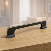 Afyon (224 mm - 22.4 cm) Siyah Gold Metal Mobilya Mutfak Çekmece Dolap Dolabı Kulbu Kulpu Kulpları thumbnail 6