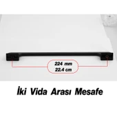 Afyon (224 mm - 22.4 cm) Siyah Gold Metal Mobilya Mutfak Çekmece Dolap Dolabı Kulbu Kulpu Kulpları thumbnail 3