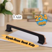Afyon (224 mm - 22.4 cm) Siyah Rose Metal Mobilya Mutfak Çekmece Dolap Dolabı Kulbu Kulpu Kulpları thumbnail 6