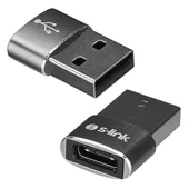 S-Link SL-TA28M Otg Çevirici TYPE-C Dişi TO USB Erkek Metal Gövdeli thumbnail 1