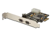 Digitus 3 Port'lu (2 Harici, 1 Dahili Port) PCI Express Firewire 800 Kart, IEEE 1394b, TI XIO2213B chip takımı - 1
