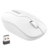 Everest SMW-973 USB Beyaz 2.4Ghz 1200DPI Kablosuz Optik Mouse 5 Metre Menzilli thumbnail 1