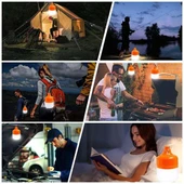 Ledx LN-OR30G 30 Watt TYPE-C Şarjlı Taşınabilir Asma Kancalı Kamp Çadır Lambası 6500K 1200mAh 3 Modlu ABS Malzeme thumbnail 4