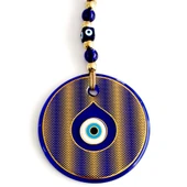 Altın Sarısı Yaldızlı Damla Göz Modelli Cam Duvar Süsü thumbnail 3