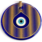 Altın Sarısı Yaldızlı Damla Göz Modelli Cam Duvar Süsü thumbnail 2