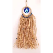 Cam Nazar Boncuklu Rafyalı Mini Duvar Süsü thumbnail 1