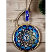 Dekoratif Desen Nazar Boncuklu Duvar Süsü Cam Duvar Dekoru - 1