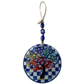 Dilek Ağacı Desenli Nazar Boncuklu Füzyon Cam Duvar Süsü thumbnail 2