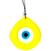 Mavi Nazar Boncuklu Sarı Renk Nazar Boncuklu Damla Desen El Yapımı Duvar Süsü Hediyelik Eşya thumbnail 1