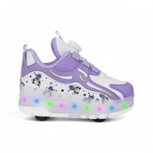 Rocky Mor Işıklı Patenli Kız Çocuk Spor Ayakkabı - 1