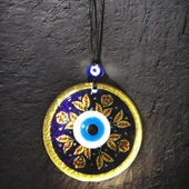 Kırmızı Laleli Gold Renk Cam Süs Altın Varaklı Duvar Dekoru - 3