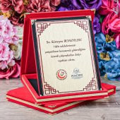 Kişiye Özel Kadife Kaplı Hediye Plaketi (12x16) - 1