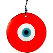 Nazar Boncuklu 16 Santimetre El Yapımı Turuncu Duvar Süsü Hediyelik Eşya thumbnail 1