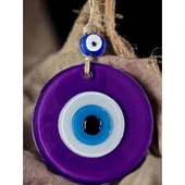 Mini Boy Mor Nazar Boncuklu Duvar Süsü 10 Cm Cam Duvar Dekoru thumbnail 2