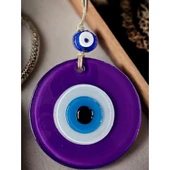 Mini Boy Mor Nazar Boncuklu Duvar Süsü 10 Cm Cam Duvar Dekoru thumbnail 3