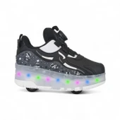 Rocky Siyah Işıklı Patenli Kız Çocuk Spor Ayakkabı - 1
