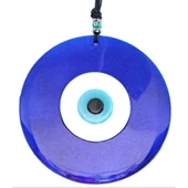 Mavi Cam Nazar Boncuklu 20 Santimetre El Yapımı Duvar Süsü thumbnail 1