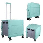 Sunup SN-26968 Katlanabilir Market Pazar Kamp Tekerlekli Alışveriş Arabası 60KG Kapasiteli thumbnail 1