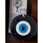 Siyah Nazar Boncuklu Duvar Süsü 10 Cm Cam Duvar Dekoru thumbnail 1