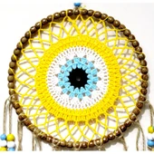 Sarı Motifli Renkli Boncuklu El Yapımı Duvar Süsü thumbnail 2