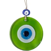 Şeffaf Yeşil Nazar Boncuklu Duvar Süsü 10 Cm Cam Duvar Dekoru thumbnail 2