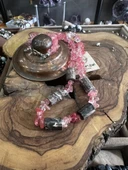 Pembe Kuvars ve Rodonit Tasarım Dizi Kolye - 1