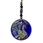 Tavus Kuşu Şekilli Yaldızlı Duvar Süsü Cam Hediyelik Dekor thumbnail 4