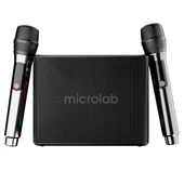 Microlab M60 Vega 100W RGB 2 Adet Kablosuz Mikrofonlu Bluetooth Karaoke Hoparlör (15.000mAh Batarya) thumbnail 1
