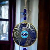 Yaldızlı Nazar Boncuklu Duvar Süsü Gözlü Duvar Dekoru thumbnail 3