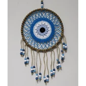 Petrol Mavisi Motifli Renkli Boncuklu El Yapımı Duvar Süsü thumbnail 2