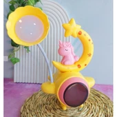 Çocuk Odası Ay ve Unicorn Desenli Gece Lambası - 1