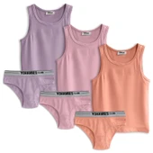 Yohannes Club, Kız Çocuk, Pamuklu Slip&Atlet, Alt-Üst, (3 Çift ve 4 çift Takım seçenekli) thumbnail 1