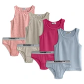 Yohannes Club, Kız Çocuk, Pamuklu Slip&Atlet, Alt-Üst, (3 Çift ve 4 çift Takım seçenekli) thumbnail 4