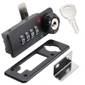 PowerMaster PM-26731 4 Haneli Şifreli Ve Anahtarlı Mekanik Siyah Çekmece Dolap Kilidi (Sol) - 1