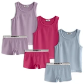 Yohannes Club, Kız Çocuk, Pamuklu Boxer&Atlet, Alt-Üst, (3 Çift ve 4 Çift Takım seçenekli) thumbnail 4