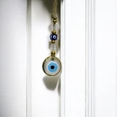 Yaldızlı Şeffaf Nazar Boncuklu Cam Duvar Süsü thumbnail 2