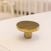 Tek Vidalı Çizgili Lüks Mat Altın Düğme Metal Kulp Çekmece Mobilya Mutfak Dolabı Dolap Kulbu Kulplar thumbnail 7