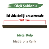 Dombay Mat Bronz Metal Kulp 320 mm 32 cm  Mutfak Dolabı Kulbu Kulpu Mobilya Çekmece Dolap Kulpları thumbnail 2