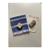 Gelin Hamamı Seti, Premium Peştemal , Ponza Topuk Taşı, Doğal Zeytinyağı Sabun, Kese 4lü Set - 2